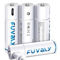 USB Rechargeable AA Batteries 1500mAh High Capacity 1.5V Fast Charging Lithium Rechargeable Batteries with 4 in 1 USB Charging Cable can be Charged Either by 5V Charger or USB FUVALY (4 Pack)