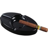 Visol Mauricio Black Cigar Ashtray Hard Plastic Black Finished Body