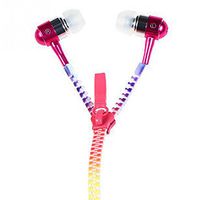 Cute Durable Extra Bass Zipper Headphones - Multi-Color Glow in Dark Rainbow Earphones With Microphone For All Multimedia Devices