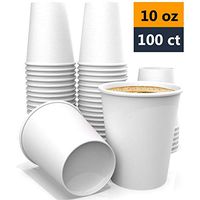 UniCup Plain White Hot Drink Paper Cup, Coffee Cups (WHITE, 100-10oz)