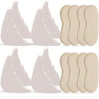 4 Pairs Shoe Filler and 4 Pairs Heel Grip Liner Insert, Adjustable Shoe Filler Soft Sponge Big Toe Plug Foot Brace Pads for Men Women Pumps Flats Sneakers (Beige)