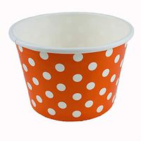 Worlds Paper Ice Cream Cups Polka Dot Paper Yogurt Cups8oz Orange 50 pack