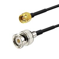 Davitu cable adapter BNC Male to SMA Male RF 1.8 Meters RG-174 Plug to Plug Pigtail Cable assembly - (Insert Type: BNC Male to SMA Male)