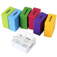 Pill Box Organizer Weekly 7 Day with 4 Large Compartments Morn/Noon/Evening/Bedtime Pills Medicine Tablet Box Dispenser Organizer Case