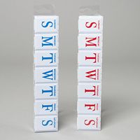 Set of 2 One a Day - 7 Day Jumbo Plastic Pill Box (Includes 2 Boxes-Blue, Red) 11" x 2.25" x 1.25"