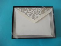 William Arthur 22-B53968 Painted Damask Double Border Printer Compatible 10 with Lined Envelopes 5 1/2" x 7"