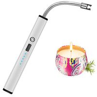Candle Lighter, Electric Arc Lighter USB Rechargeable Long Lighters Wand Flexible for Candles Camping Cooking BBQs Grill Fireworks (Grey)