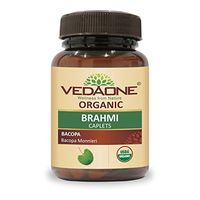 VEDAONE, Organic Bacopa/Brahmi, 60 Caplets for Mental Alertness, Cognitive Health & Memory Support - Vedaone,White