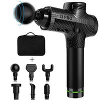 Massage Gun Deep Tissue Percussion Portable Handheld Electric Body Massager Rechargeable Muscle Massager Portable Super Quiet, 20 Speeds Percussion Massage, Gig Dog I3 Pro Carbon Fiber Gray