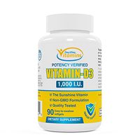 Vitamin D3 Supplement by Day2Day Vitamins Premium Quality 1000 I.U. Promotes Healthy and Strong Vision, Teeth, Bones, Muscles and Strong Immune System Health, 60 Soft Gel Capsules