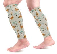 LEVEIS Giraffes Pattern Calf Compression Sleeves 1 Pair, Leg Performance Support for Shin Splint Calf Pain Relief Men & Women Guards Sleeves for Running Cycling