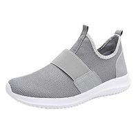 Men's Mesh Slip On Sports Trail Running Shoes Casual Breathable Lightweight Sneakers Summer Knit Walking Tennis Shoe (Gray, US:8)