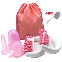 Anti Cellulite Cupping Set Silicone Vacuum Cups with Cellulite Massager Roller for Facial Body Muscle Relaxation Treatment (7 Piece)