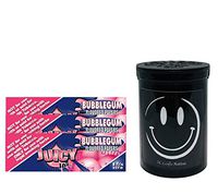 Herb Airtight Container Fresh Kettle with Juicy Jay's Bubblegum 1.25 Flavored Hemp Rolling Papers 3 Count DC Crafts Nation- Happy Face