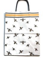 Bee Gift Bags with Handles - Set of 10 - Bees Print Paper Gift Bags/Treat Favor Goody Bags