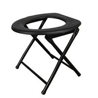 Zhong 2-in-1 Commode Chair for The Elderly Removable Folding Toilet Stool - Black