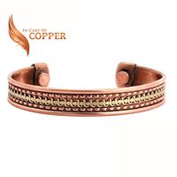 Copper Therapy 100% Copper Bracelet for Men & Women Arithrirtis Joint Pain Relief with Two Magnets