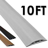 Electriduct D-2 Low Profile Rubber Duct Cord Cover Floor Cable Protector - 10 Feet - Gray (Raw Rubber Material)