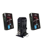 IDX Battery Bundle Includes 2 Pack Endura Cue 73Wh V-Mount Li-ion V-Mount Battery with D Tap Output VL-2X 2-Channel Charger for V-Mount Li-Ion/Ni-Cad Batteries