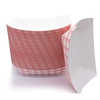 Paper Hot Dog Food Tray, 100 Durable Grease Proof 3LB Paperboard Nachos Carnival Concession Stand Serving Boat Basket Holders for Fries, Popcorn or Snacks by Upper Midland Products