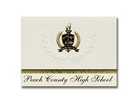 Signature Announcements Peach County High School (Fort Valley, GA) Graduation Announcements, Presidential style, Basic package of 25 with Gold & Black Metallic Foil seal