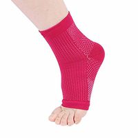 Foot Angel Anti-Fatigue Therapy Wrap Compression Foot Sleeve Prevention Varicosity Relieve Plantar Fasciitis, Heel Arch Support/Ankle Sock Protector Red 1 Pair S/M