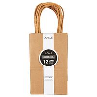 Brown Kraft Bag, Birthday Party Gift Favor Bag Set - 12 Count - Small