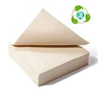 Compostable Napkins Unbleached Eco Lunch Napkins Disposable Dinner Napkin 15.5 x 15.5 Inch 50 PCS