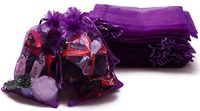 IBLUE 100Pcs Organza Gift Bags 4x6 Inch Drawstring Candy Pouch Sheer Wedding Party Favor Bags P001 (Purple, 4"x6")
