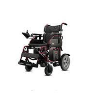 AA100 Folding Multi-Function Electric Wheelchair Portable Disabled 20A Lithium Battery 36KG with Battery (12-inch Rear Wheel),Red