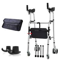 Lightweight Rollator Walkers for Seniors with Wheels and Hand Grip, Rolling Ultra Walker with Seat Arm Support, Folding with 5-inch Wheels Supports Up to 230 lbs