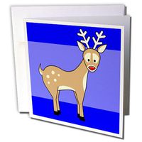 3dRose Cute Red Nosed Reindeer - Greeting Cards, 6 x 6 inches, set of 6 (gc_6177_1)