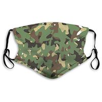 2 Pack Camouflage Unique Army Pattern Ma-sk with Replaceable Filter Elements, Anti-Smog, Anti-Pollution, Anti-Dust
