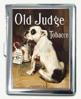 Vintage Old Judge Tobacco Ad Cigarette Case Lighter Wallet Card Holder