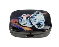 XUTAI Custom Personalized Square Stainless Steel Gun Silver Glass Travel Pill Case Vitamin Decoration Box (Little Baby Koala Sleep)