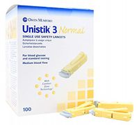 Unistik 3 Safety Lancets - 23G X 1.88mm - Box of 100