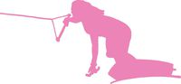 hBARSCI Girl Wake Boarding Vinyl Decal - 5 Inches - for Cars, Trucks, Windows, Laptops, Tablets, Outdoor-Grade 2.5mil Thick Vinyl - Soft Pink