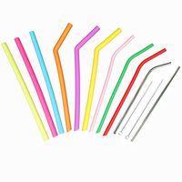 Food Grade Straws Suit Reusable Silicone Straws and Stainless Steel Straws Suit for 30 Ounce Food Grade 9 Straws Silicone Straws and 2 Stainless Steel Straws and 2 Brushes
