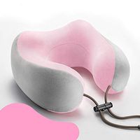 Portable Electric Travel Neck Pillow and Cervical Massager, U-Shaped Memory Foam Pillow, Cordless Velvet Vibration Massager for Home, Office, Airplane, Car(Ordinary-Just Pillow)