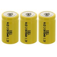 3x 2/3A Size 1.2V 700mAh NiCD Button Top Rechargeable Batteries for Telecoms, UPS and Smart grid