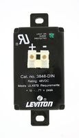 Leviton 3848-DIN 48 Volt DC, 2-Pole, 2-Wire, Equipment Cabinet SPD Surge Protective Device, Wired-In Module, Black