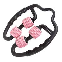 menolana 4 Wheels Body Massage Roller Massager - Portable Handheld Calf Leg Neck Trigger Point Rolling Balls Self Massager Tool - Pink