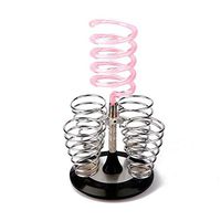 LIUCS Hairdryer Holder Rack Desk Organizer Salon Beauty Hairdresser Barber Rack Accessory Tool Modern Acrylic Spiral Spring Design A, Pink