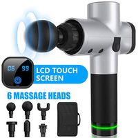 Massage Gun, Deep Tissue Percussion Muscle Massager for Pain Relief, Portable Handheld Electric Body Massager with Super Quiet Brushless Motor, 6 Massage Heads and 6 Speed High-Intensity Vibration