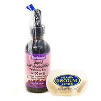 Bundle – Liquid Methylcobalamin B12 5000 MCG by Bluebonnet - 2 Fluid Ounces and 1 VDC Pill Box
