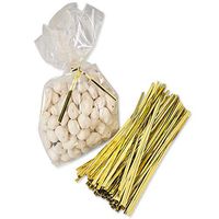 Bright Sun 25 pcs Gold Metallic Cellophone Ties 6" #CCMN