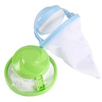 CCatyam Reusable Washing Machine Floating Lint Mesh Bag, Filter Washer Hair Catcher, Laundry Fur Remover Net Tool (1 lint Filter Bag, Green)