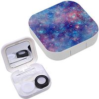 Portable Contact Lens Case Box Travel Kit Mirror + Bottle + Tweezers Container Holder [ Galaxy Explosion ]