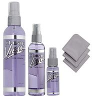 Eyeglass Lens Cleaner Spray | Pack of 1-8oz 1-4oz & 1-1oz Clear View Glasses Cleaning Spray & 3 Microfiber Cleaning Cloth for Screens, Lenses, or Sunglasses