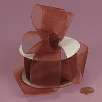 7/8" X 25 Yards Rust Shimmer Sheer Organza Ribbon